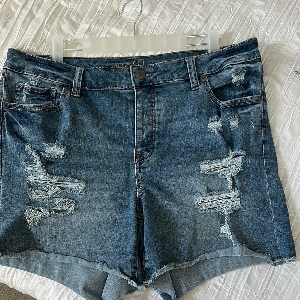 Rue21 Blue Distressed Jean Shorts